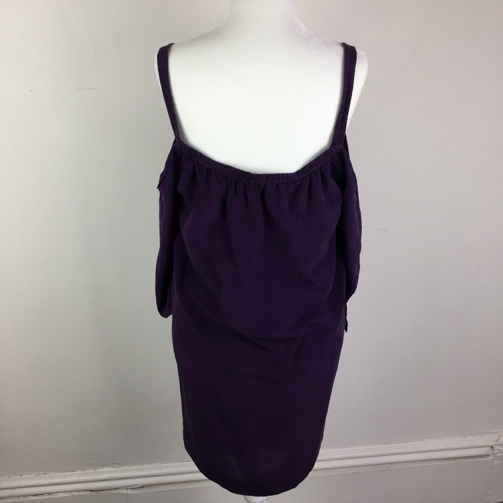 MADEWELL Purple Silk Cold Shoulder Dress - Picture 4 of 6